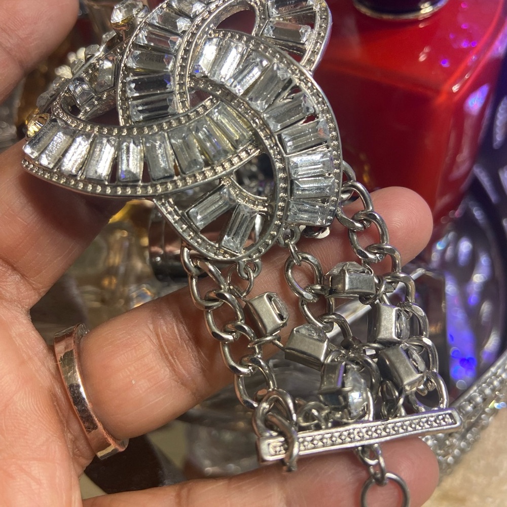 Silver and Gold Rhinestone Bracelet - Picture 2 of 4